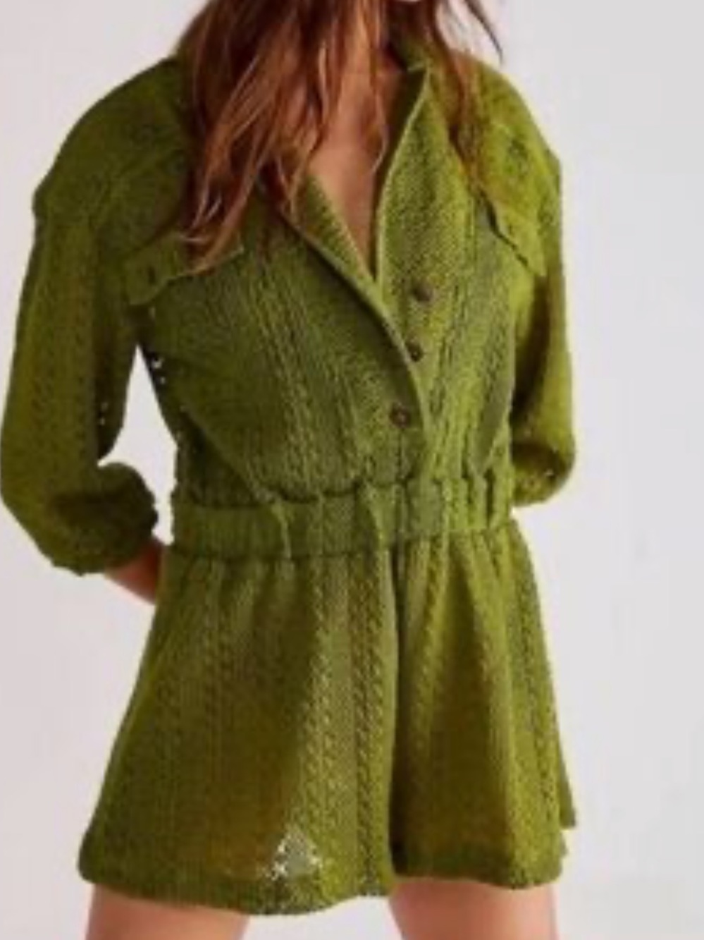 Free People Olive Green Knit Romper - Picture 1 of 3